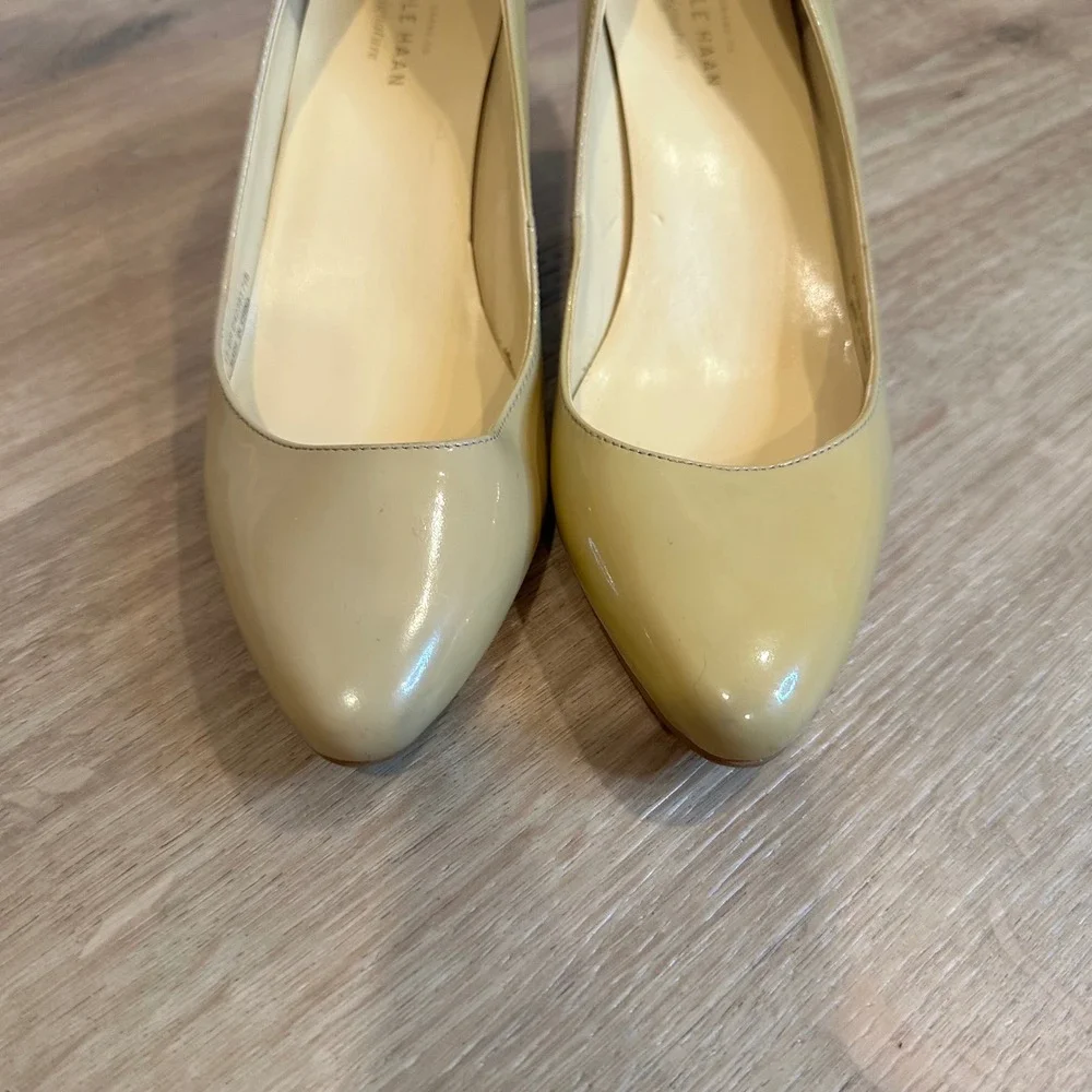 Cole Haan Wedge Pump Womens 7.5 Multi Nude Patent Leather Grand Signature Office